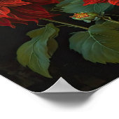 Red Dahlias Blume Art Print Poster (Ecke)