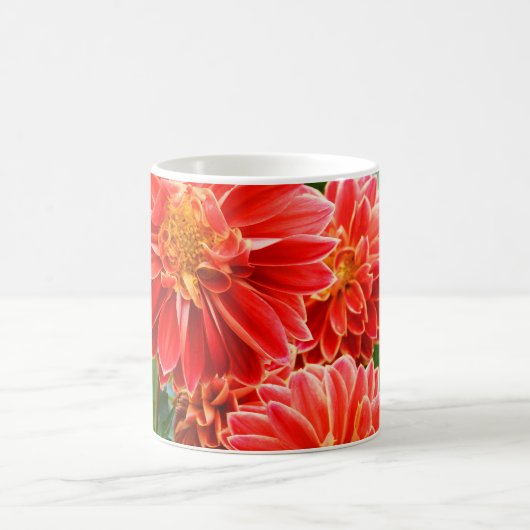 Red Dahlias Kaffeetasse (Mittel)