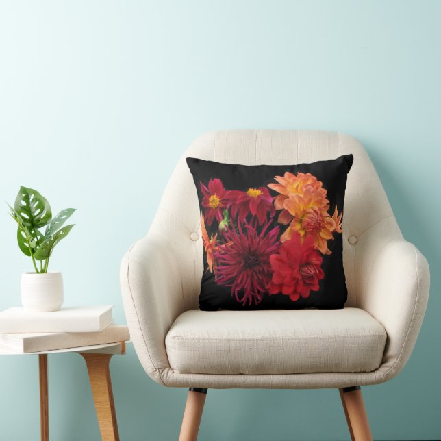 Red Dahlias Kissen (Stuhl )
