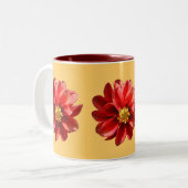 Red Dahlias Zweifarbige Tasse (Vorderseite Links)