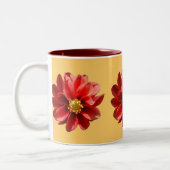 Red Dahlias Zweifarbige Tasse (Links)