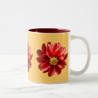 Red Dahlias Zweifarbige Tasse