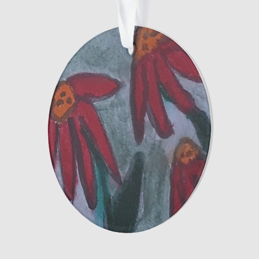 Red Daisies Acrylic Ornament (Vorderseite)