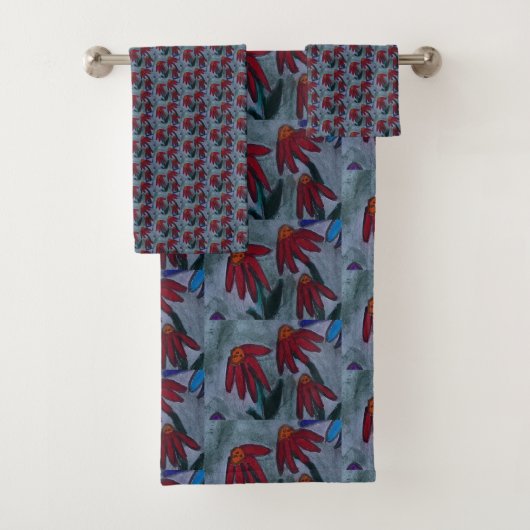 Red Daisies Badhandtuch Set (Insitu)