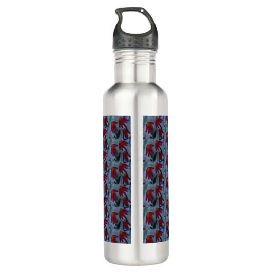 Red Daisies Edelstahlflasche (Rückseite)