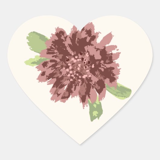 Red Daisies Frame. Herz-Aufkleber (Vorderseite)