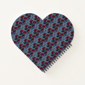 Red Daisies Heart Notebook Notizblock (Rückseite)