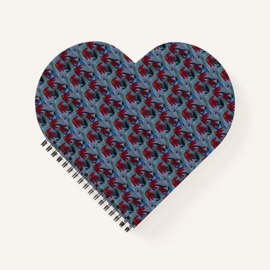 Red Daisies Heart Notebook Notizblock (Vorderseite)