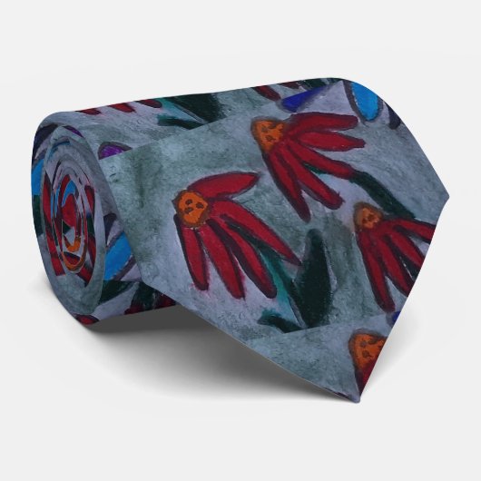 Red Daisies Krawatte (Gerollt)