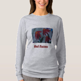 Red Daisies Long Sleeve T - Shirt