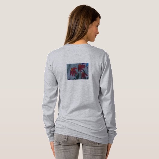 Red Daisies Long Sleeve T - Shirt (Schwarz voll)