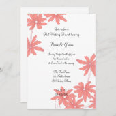 Red Daisies White Post Wedding Brunch Einladung (Vorne/Hinten)