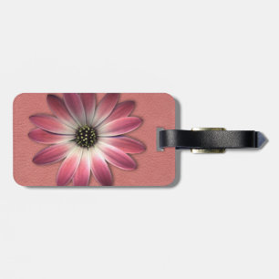 Red Daisy auf Korallenleder Print Gepäckanhänger
