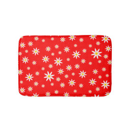 Red Daisy Bath Mat Badematte