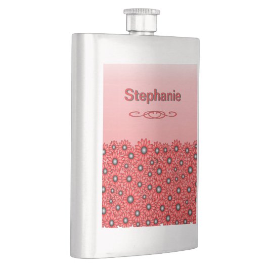Red Daisy Blume Classic Flask Flachmann (Rechts)
