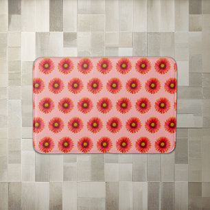 Red Daisy Blume Nahtloses Muster auf Bath Mat Badematte