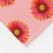 Red Daisy Blume Nahtloses Muster auf Fleecedecke (Ecke)