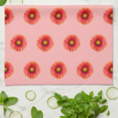 Red Daisy Blume Nahtloses Muster auf Küchentüchern Geschirrtuch (Gefaltet)