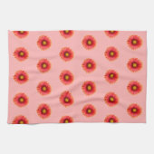 Red Daisy Blume Nahtloses Muster auf Küchentüchern Geschirrtuch (Horizontal)