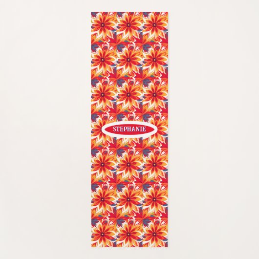 Red Daisy BOHO Modern Tile Yogamatte (Vorderseite)
