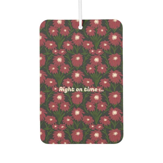 Red Daisy Bouquet Watercolour Pattern Vintage Autolufterfrischer (Vorderseite)