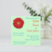 Red Daisy Brautparty Einladung (Stehend Vorderseite)