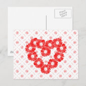 Red Daisy Chain Heart Postkarte (Vorne/Hinten)