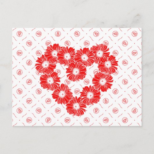 Red Daisy Chain Heart Postkarte (Vorderseite)