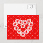 Red Daisy Chain Heart Postkarte (Vorne/Hinten)