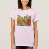 Red Daisy Dragonfly Blume T-Shirt (Vorderseite)