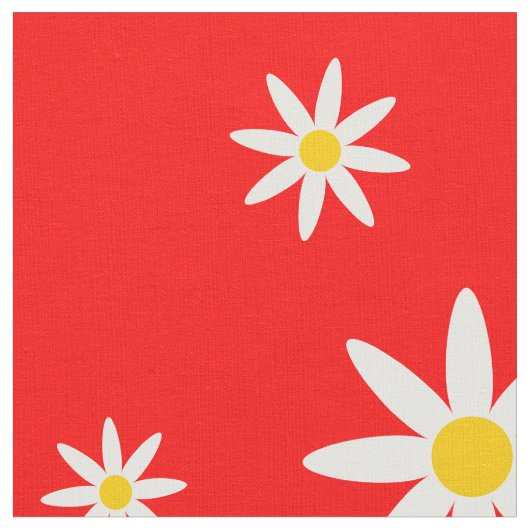 Red Daisy Fabric Stoff (Nahaufnahme)