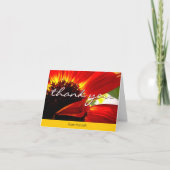 Red daisy Foto individuelle Name Moderne Dankeschö Dankeskarte (Vorderseite)