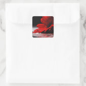 Red Daisy Gerbera Blume Quadratischer Aufkleber (Tasche)