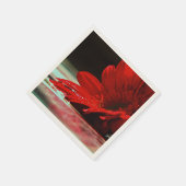 Red Daisy Gerbera Blume Serviette (Ecke)