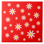 Red Daisy Keramik Tile Fliese (Vorderseite)