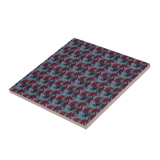 Red Daisy Keramik Tile Fliese (Seite)