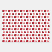 Red Daisy Ladybug Pattern Geschenkpapier Set (Vorderseite)