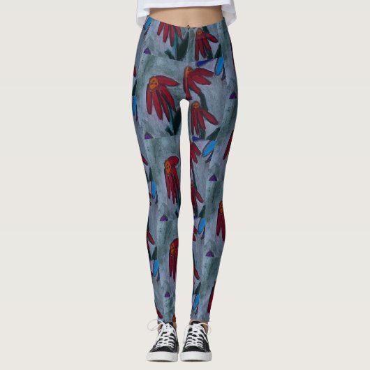 Red Daisy Leggings (Vorderseite)