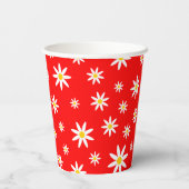 Red Daisy Paper Cups Pappbecher (Rückseite)