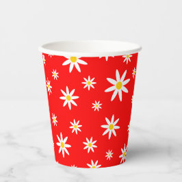 Red Daisy Paper Cups Pappbecher