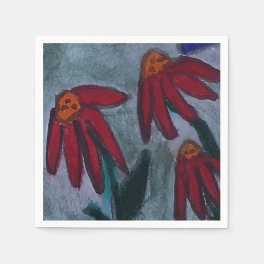 Red Daisy Paper Serviette (Vorderseite)