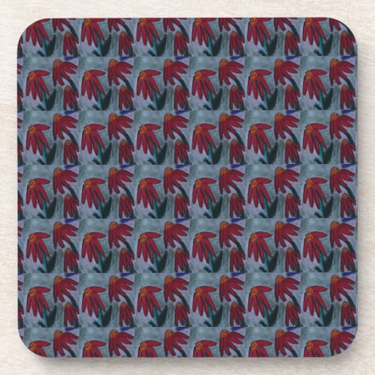 Red Daisy Plastic Untersetzer (Vorderseite)