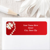 Red Daisy Return Address Label (Insitu)