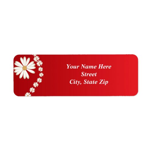 Red Daisy Return Address Label (Vorne)