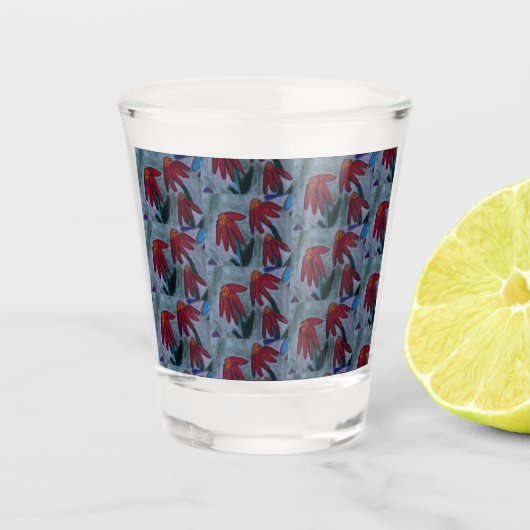 Red Daisy Schnapsglas (Vorderseite)