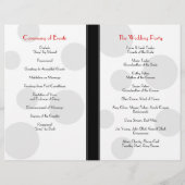 Red Daisy Schwarz-weiß Polka Dot Wedding Program (Rückseite)