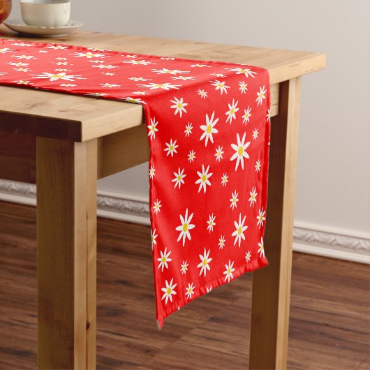 Red Daisy Table Runner Kurzer Tischläufer (Beispiel)