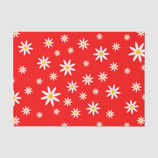 Red Daisy Tissue Paper Seidenpapier (Vorderseite)