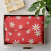 Red Daisy Tissue Paper Seidenpapier (Geschenk)