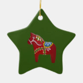 Red Dala Horse # 2 Sterne Ornament (Vorne)